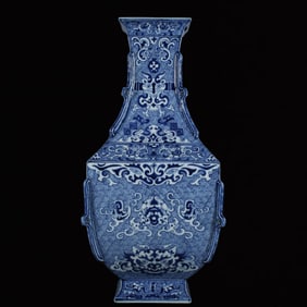 A Huge Blue and White Beast-Face Pattern Vase