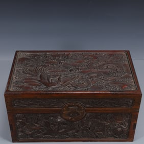 A Huge Zitanwood Dragon and Phoenix Pattern Box