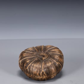 A Rare Pumpkin-Shaped Inkstone,With poem