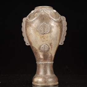A Rare Silver-plated Copper Fish Pattern Vase