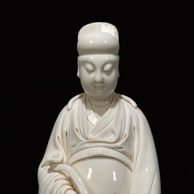 A Solemn Dehua white porcelain Statue of Figure