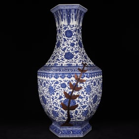 A Huge Blue and White Lotus Pattern Vase