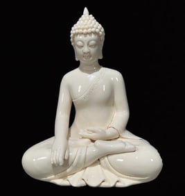 A Solemn Dehua white porcelain Statue of Sakyamuni
