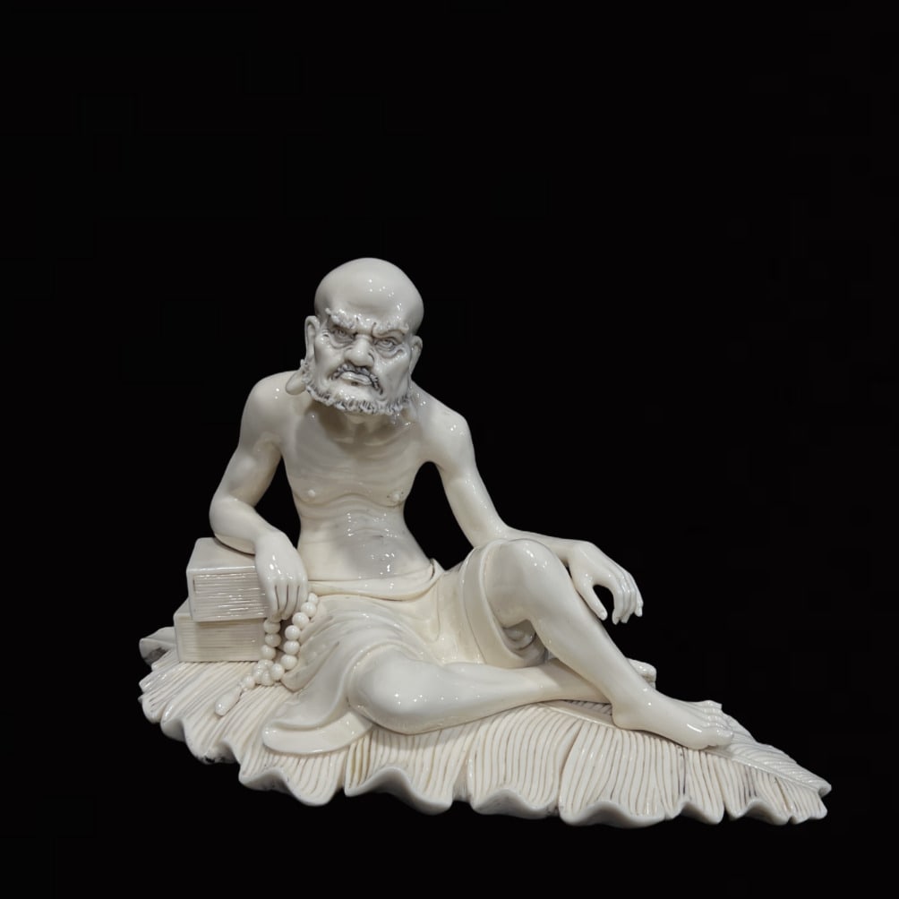 An Exquisite Blance-De-Chine Statue of Arhat (1 of 8)