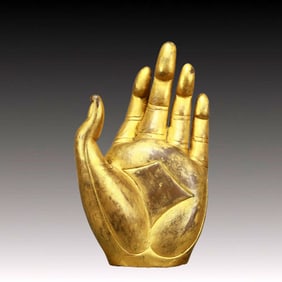 A Rare Gilt Bronze Buddha-Hand Ornament