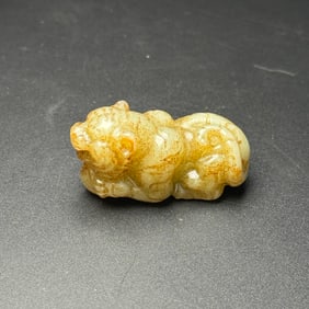 An Exquisite White Jade Tiger Pendant