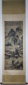 A Chinese Vertical Scroll Ink Painting of Landscape on Paper,Shi Tao