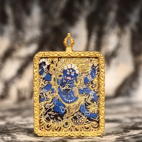 An Exquisite Painted Color Statue of Mahakala Tangka