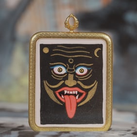 An Exquisite Painted Color Statue of Mammon Tangka