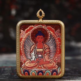 An Exquisite Painted Color Statue of Mah?vairocana Tangka