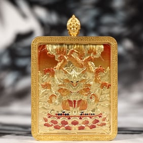 An Exquisite Painted Color Statue of Fox Spirit Tangka
