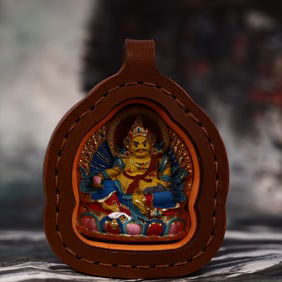 An Exquisite Painted Color Statue of Mammon Tangka