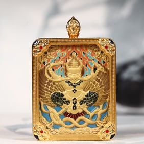 An Exquisite Painted Color Statue of Garu??a Tangka