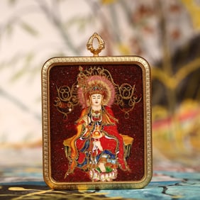 An Exquisite Painted Color Statue of Kshitigarbha Bodhisattva Tangka