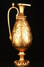 A Rare Copper Gilt Persian Wine Pot