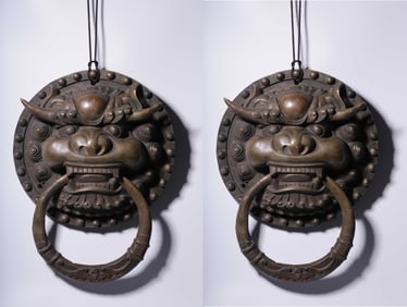 A Pair of Rare Bronze Door Knocker