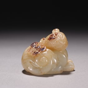 A Rare Hetian Jade Auspicious Beast