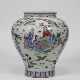 A Rare Famille-Rose Figure Pattern Jar?