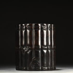 A Rare Zitanwood Brush Pot