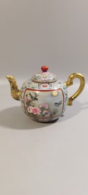 A Rare Enamel Outline in gold Flower and Bird Pattern Ewer