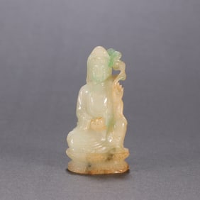 A Rare Jadeite Statue of Avalokitesvara