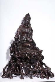 A Rare Eaglewood Carved Avalokitesvara Statue