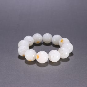 A Rare White Jade Hollow-Carved Bracelets