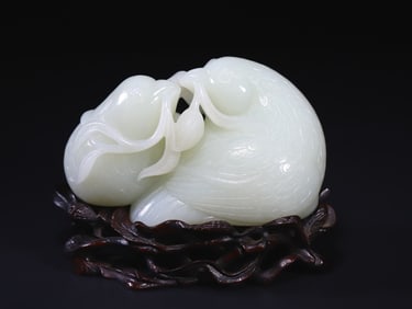A Rare Hetian Jade Peaceful Quail Ornament?