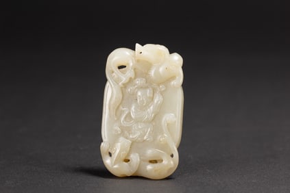 A Rare Hetian Jade Figure Plaque