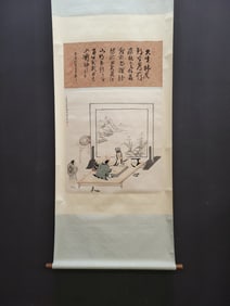 A Chinese Vertical Scroll Ink Painting of Horse on Paper
