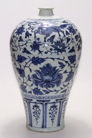A Rare Blue and White Flower Pattern and Auspicious Beast Pattern Vase?