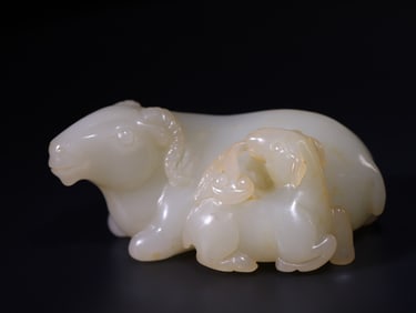 A Rare Hetian Jade Sheep Ornament?