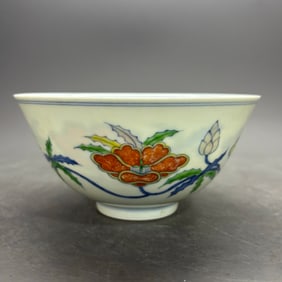 A Rare Doucai Okra Pattern Bowl