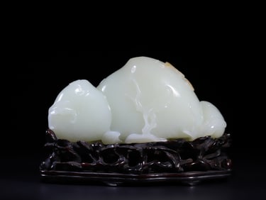 A Rare Hetian Jade Peach Ornament?