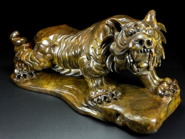 A Rare Hetian Jade Tiger Ornament?