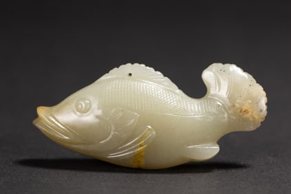 A Rare Hetian Jade Fish