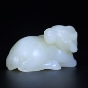 A Rare Hetian Jade Sheep