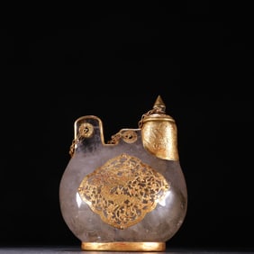 A Rare Crystal Gold-Covered Dragon Pattern Pot