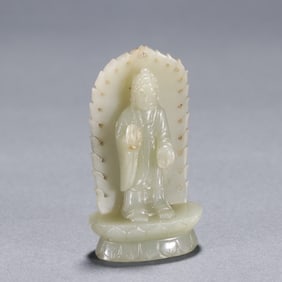 A Rare Hetian Jade Buddha