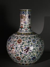 A Rare Doucai Eight Treasures Lotus Pattern Vase