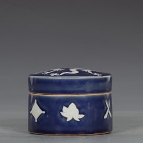A Rare Ji Blue Glazed Dragon Pattern Box?
