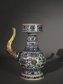 A Rare Doucai Lotus Pattern Ewer