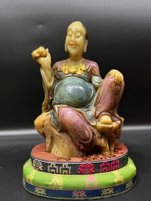 A Rare Shoushan Stone Figure Sculpture