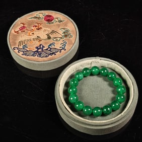 A Rare High Ice Jadeite Bracelet