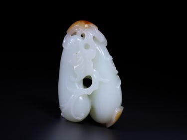 A Rare Hetian Jade Melon and Fruit Pendant?