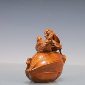 A Rare Boxwood Duck