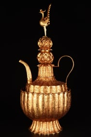 A Rare Copper Gilt Wine Pot