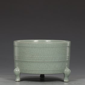 A Rare Ru yao Sky Blue Glazed Tripod Censer?