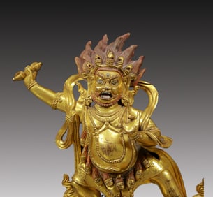 A Solemn Gilt Bronze Statue of Mammon
