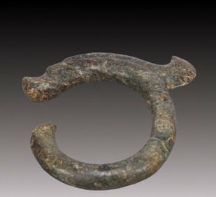 An Archaic Hongshan Culture Greenish Jade Pig and Dragon Pendant